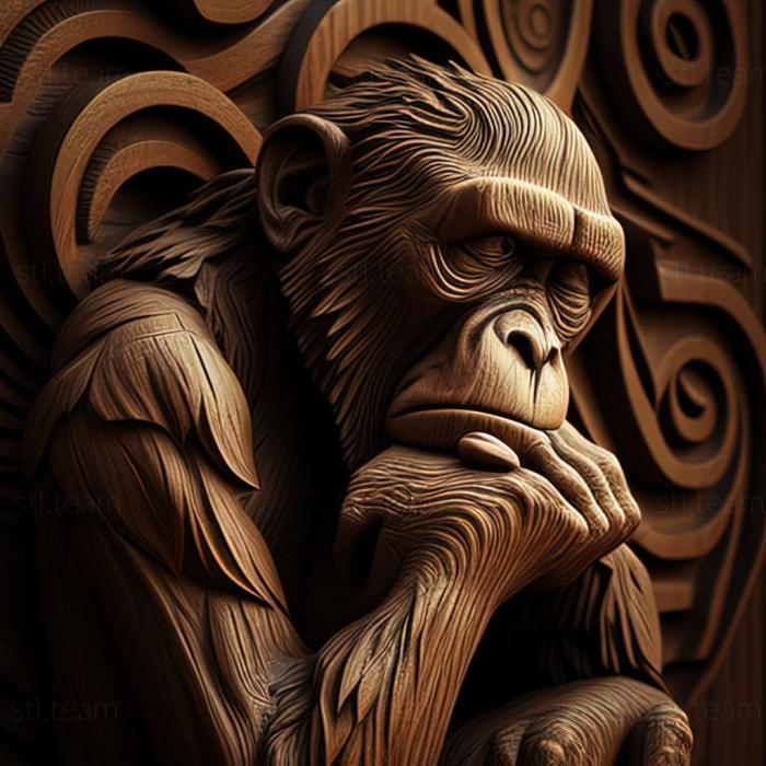 3D модель Скучающая обезьяна (STL)